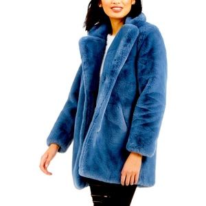 NWT-FEATURED IN US WEEKLY- Apparis Faux Fur Steel Blue  Elouise Coat